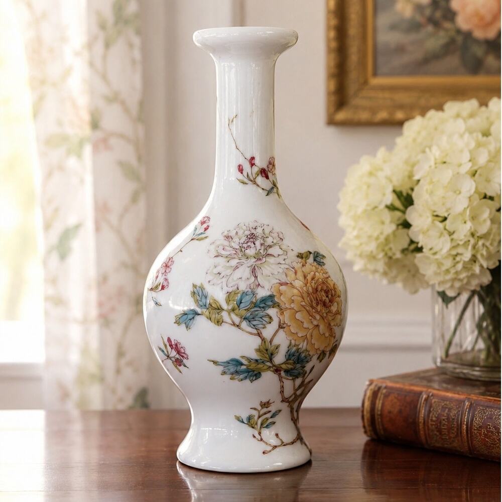 VTG Lenox The Peony Vase Qing Emperor Collection Porcelain Vase 11" Japan Floral